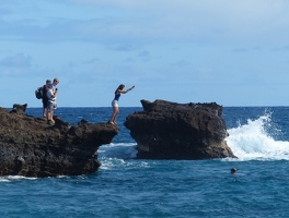 Diving off the rocks